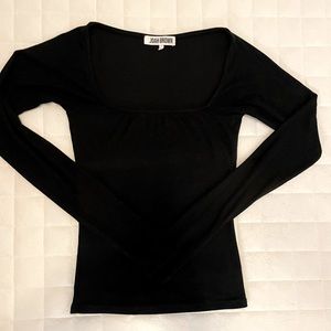Joah Brown black square neck top - XS/S